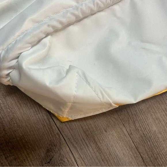 Sea Bags Maine Recycled Sails Tote yellow & blue rope handle large bag Handmade! - Picture 6 of 9